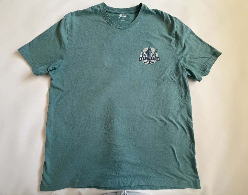 Izod Saltwater Teal Marlin Graphic T-Shirt Size XXL